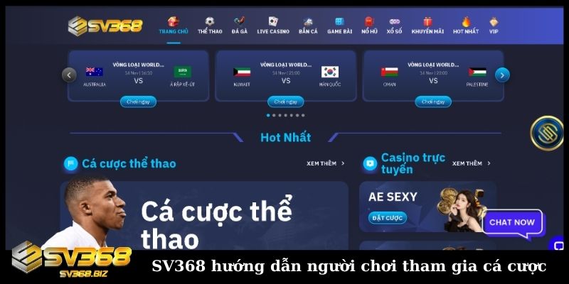 SV368 hướng dẫn người chơi tham gia cá cược